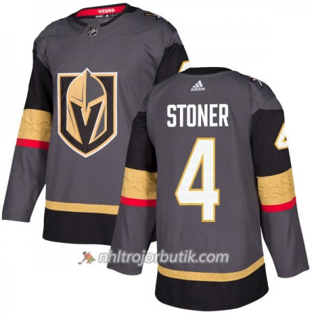 Män Ishockey Vegas Golden Knights Tröja Clayton Stoner 4 Adidas 2017-2018 Grå Authentic Män Ishockey Vegas Golden Knights Tröja Clayton Stoner 4 Adidas 2017-2018 Grå Authentic